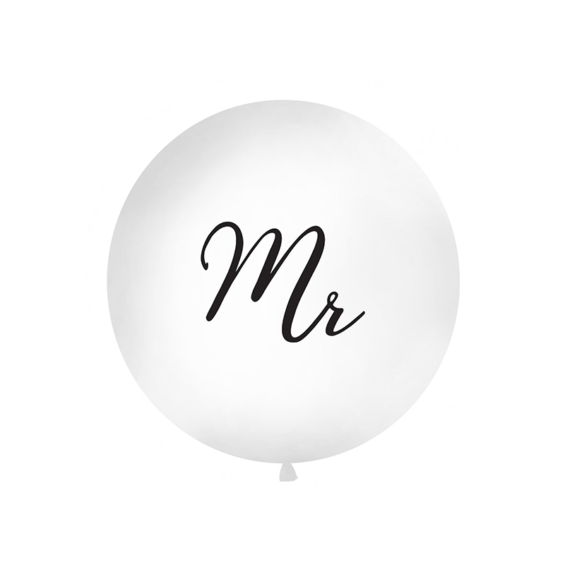 1 Metre White 'Mr' Giant Balloons