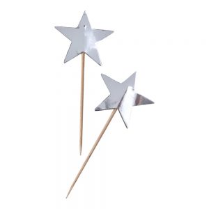 Silver Foiled Star Cupcake Topper