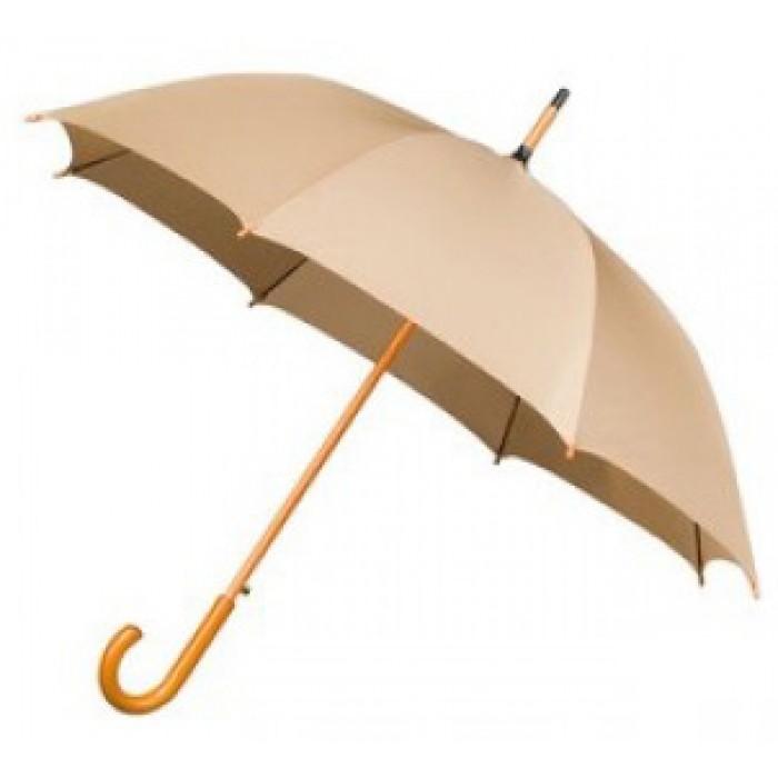 Wooden Stick Umbrella - Beige