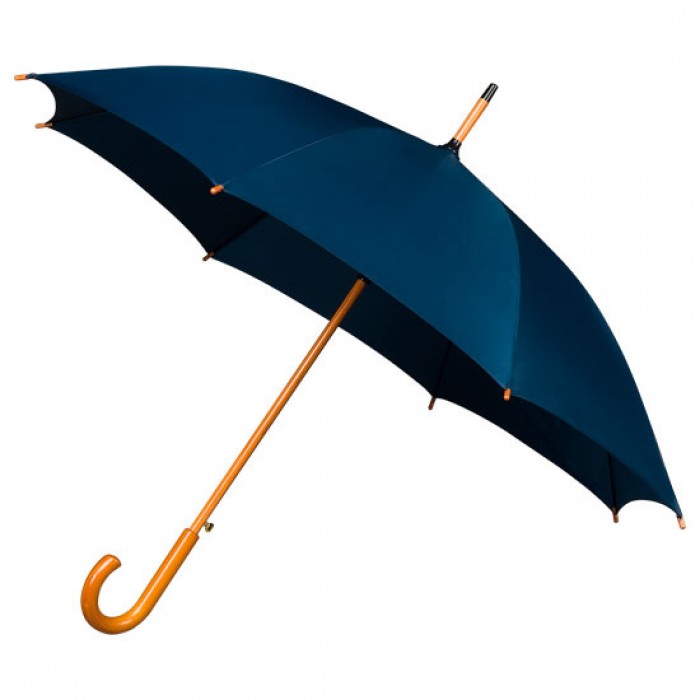 Wooden Stick Umbrella - Navy Blue