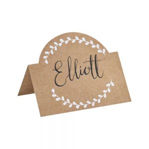 Kraft and White Vine Place Cards