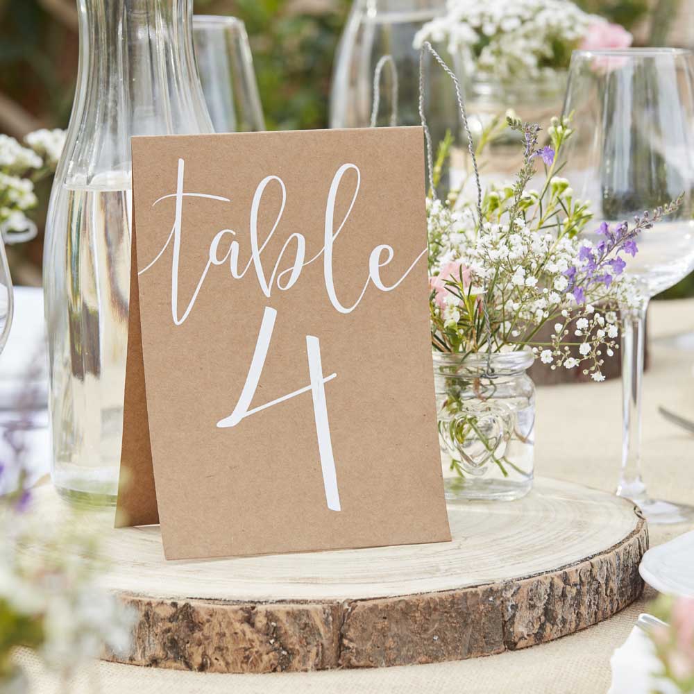 Rustic Table Numbers Tent Cards 1-12