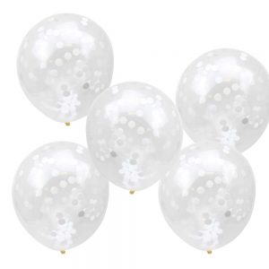 White Confetti Balloons - 12"