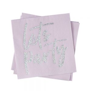 Iridescent Foiled Lets Party Napkins