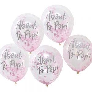 Pink 'About To Pop!' Confetti Balloons