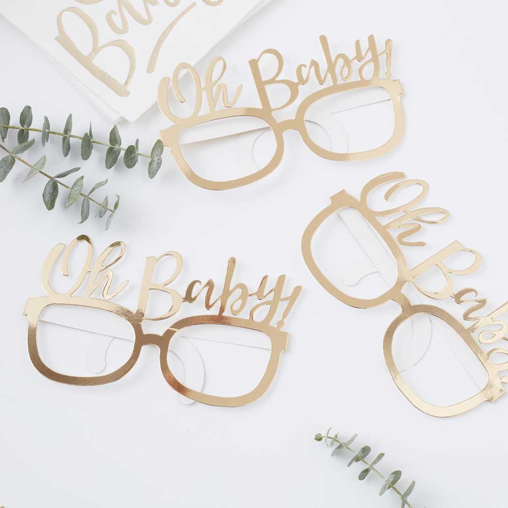 Gold Foiled Oh Baby! Fun Glasses