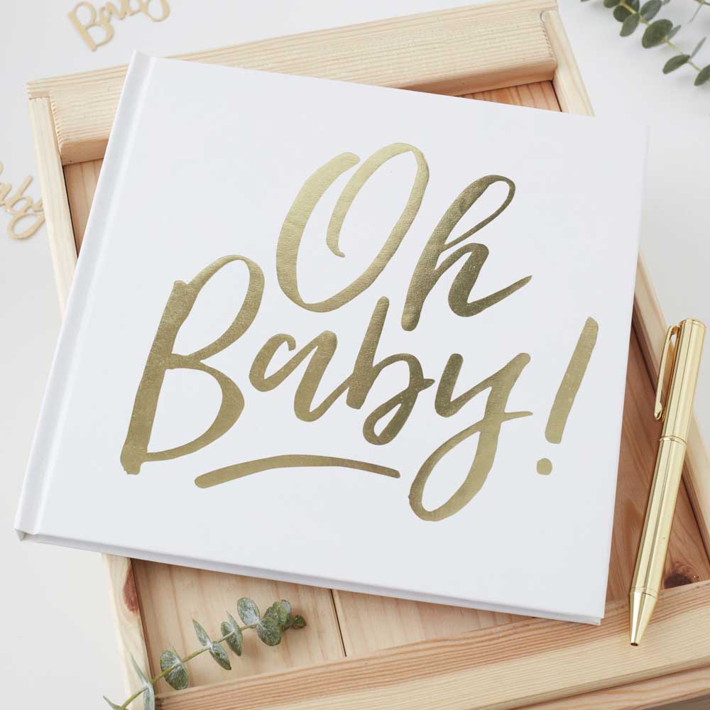 Gold Foiled Oh Baby! Guest Book