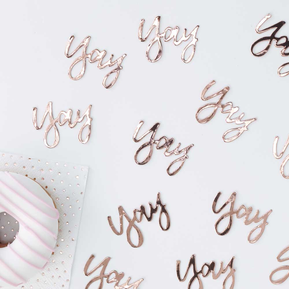 Rose Gold Foiled Yay Table Confetti