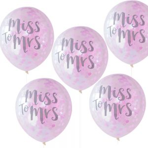 Miss to Mrs Pink Confetti Balloons