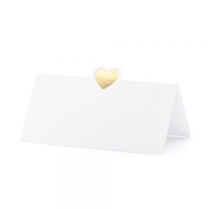 Die Cut Gold Heart Place Cards