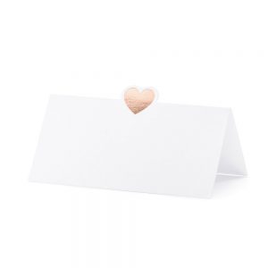 Die Cut Rose Gold Heart Place Cards