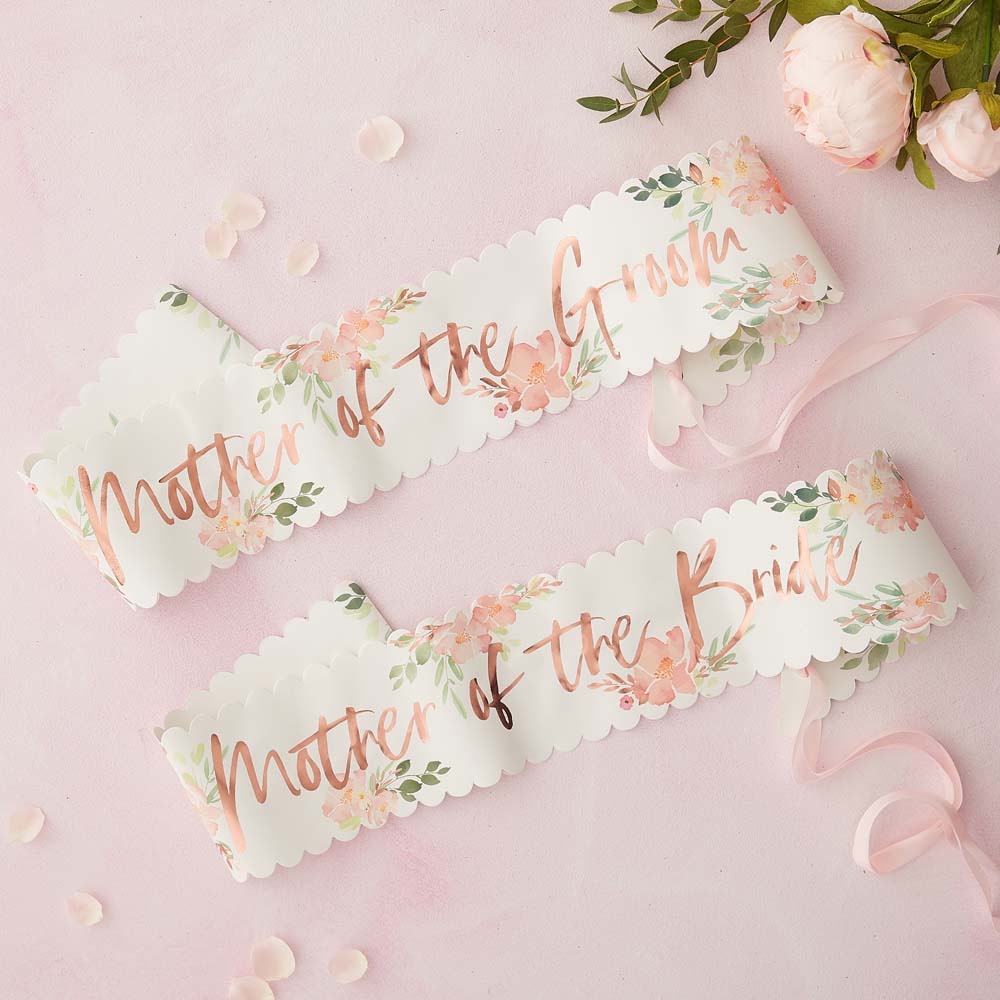 Floral Mother Of The Bride And Groom Sashes