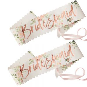 Floral Bridesmaid Sashes - 2 Pack