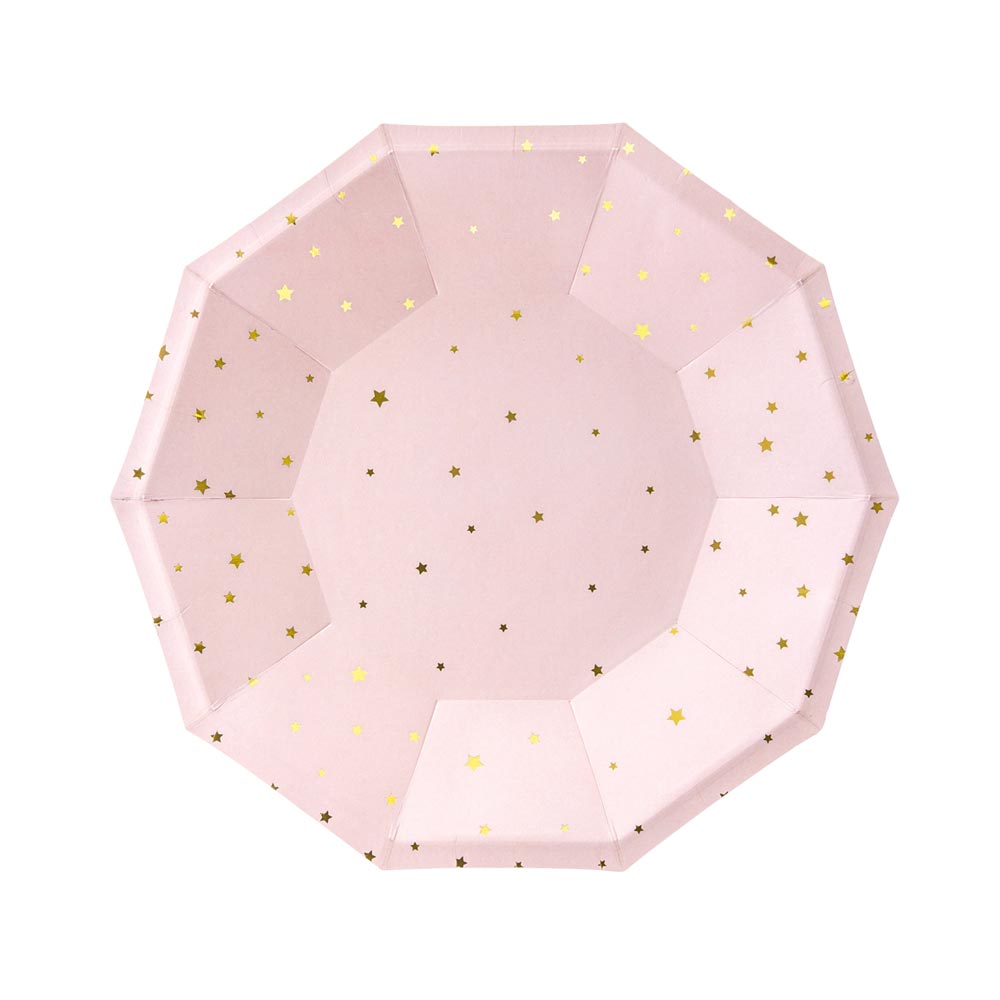 Light Pink & Gold Star Plates