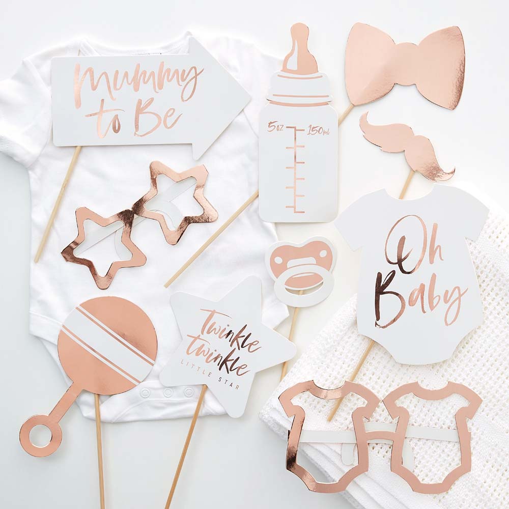 Rose Gold Twinkle Baby Shower Props