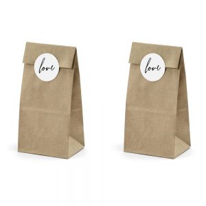 Kraft Sweet Bags With Love Sticker
